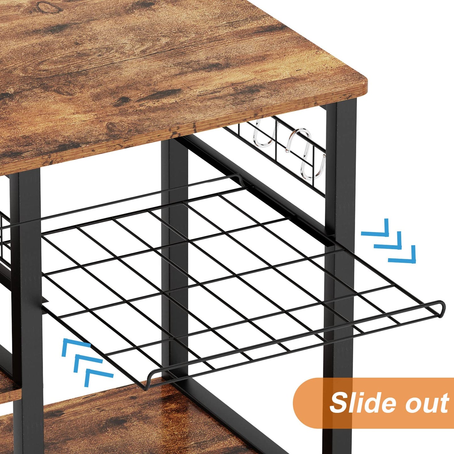 Rustic Brown Kitchen Rack