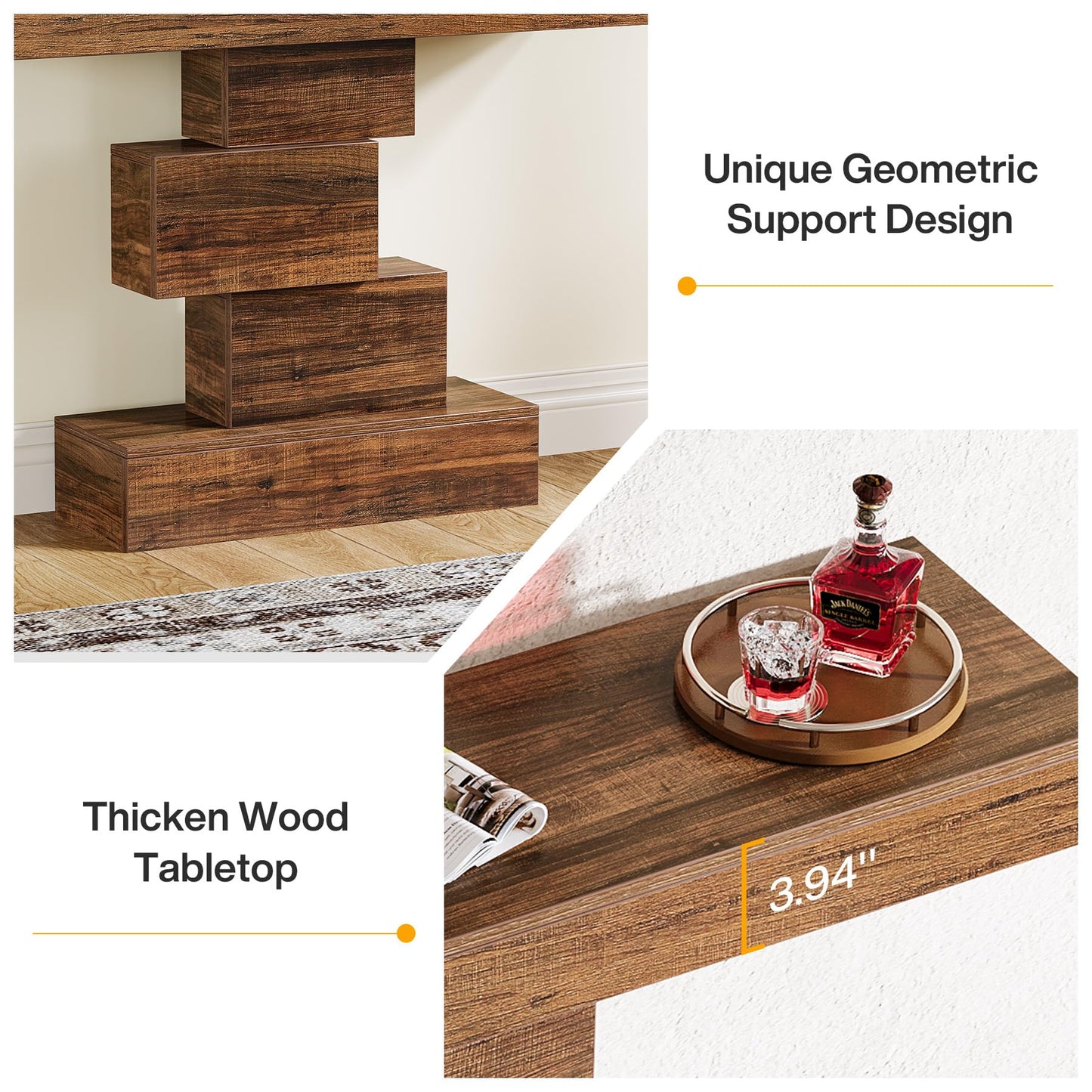 42.5-Inch Narrow Wood Sofa Table