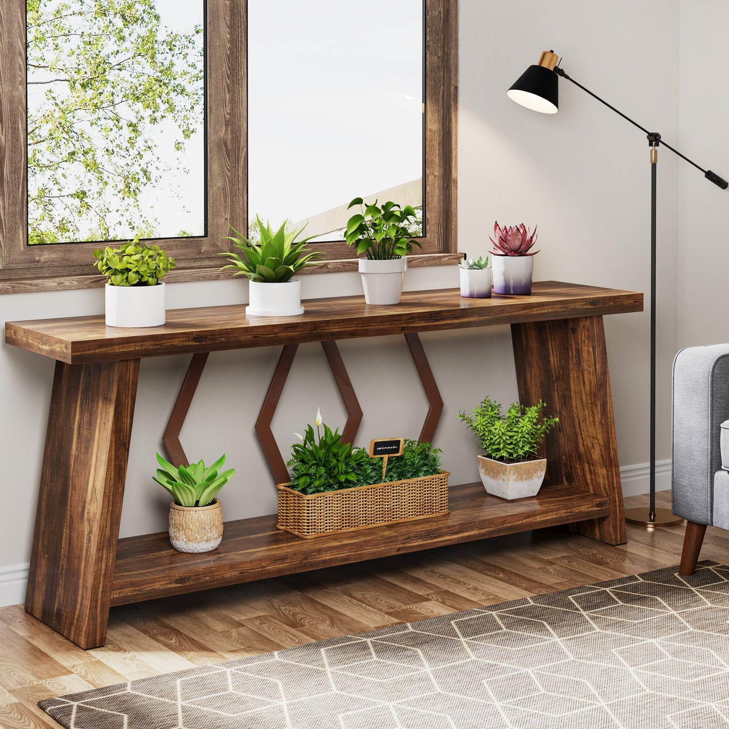 70.86-Inch Farmhouse Console Table