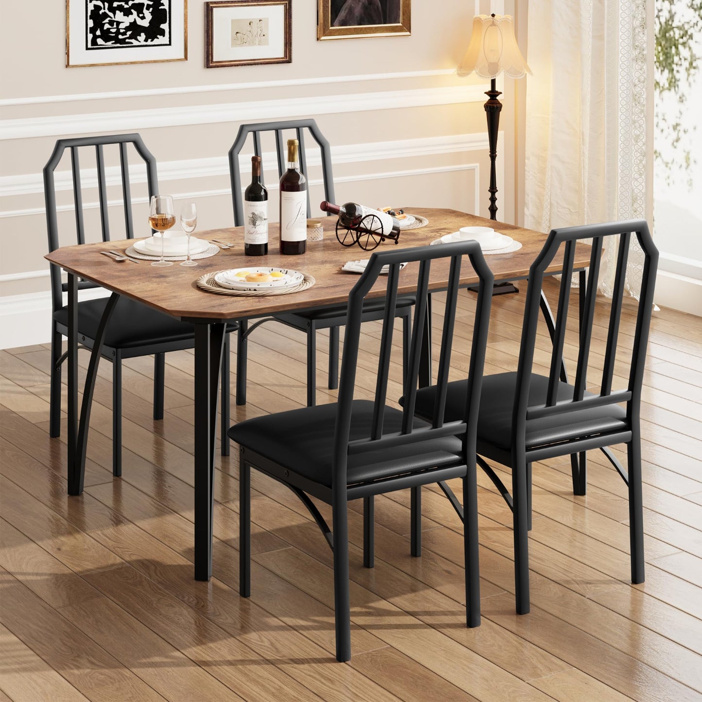 Rustic Brown Dining Table Set