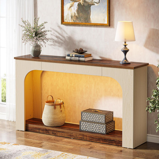 55-Inch Console Table with LED Lights