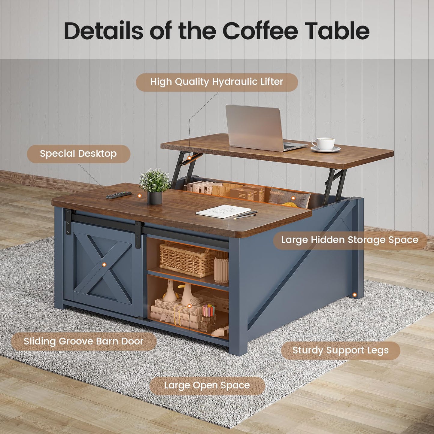 31.5" Lift Top Coffee Table