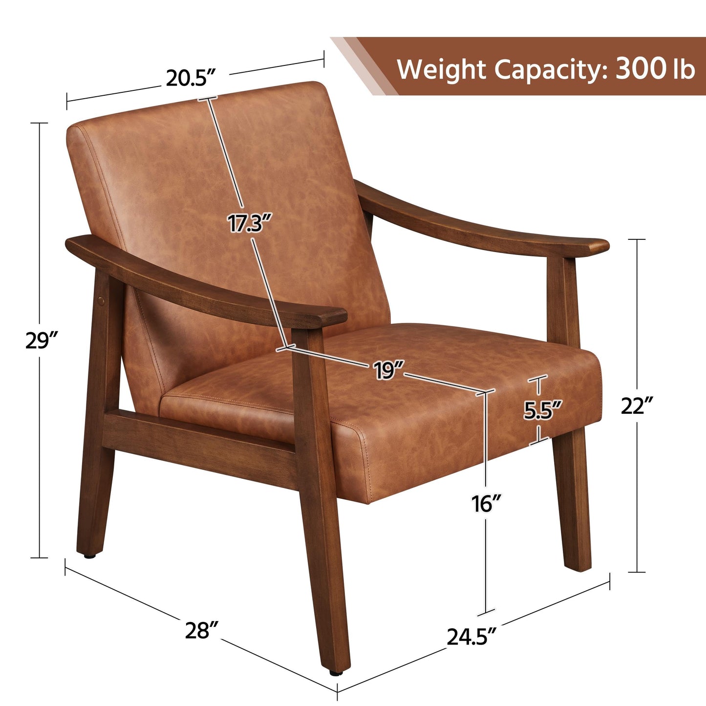 PU Leather Accent Chair