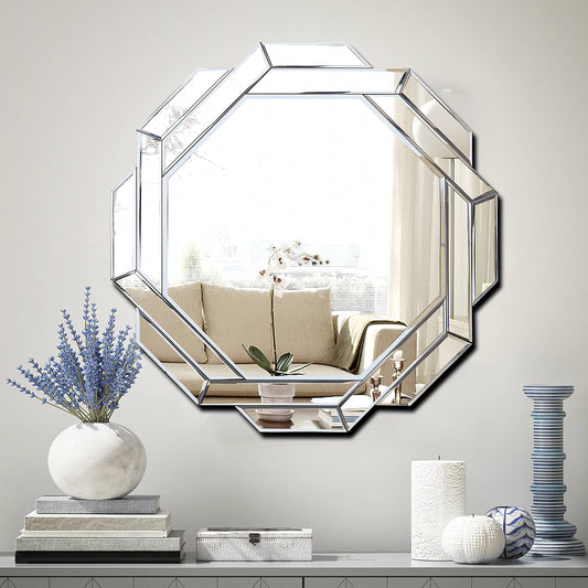 Frameless Beveled Decor Silver Polished Mirror