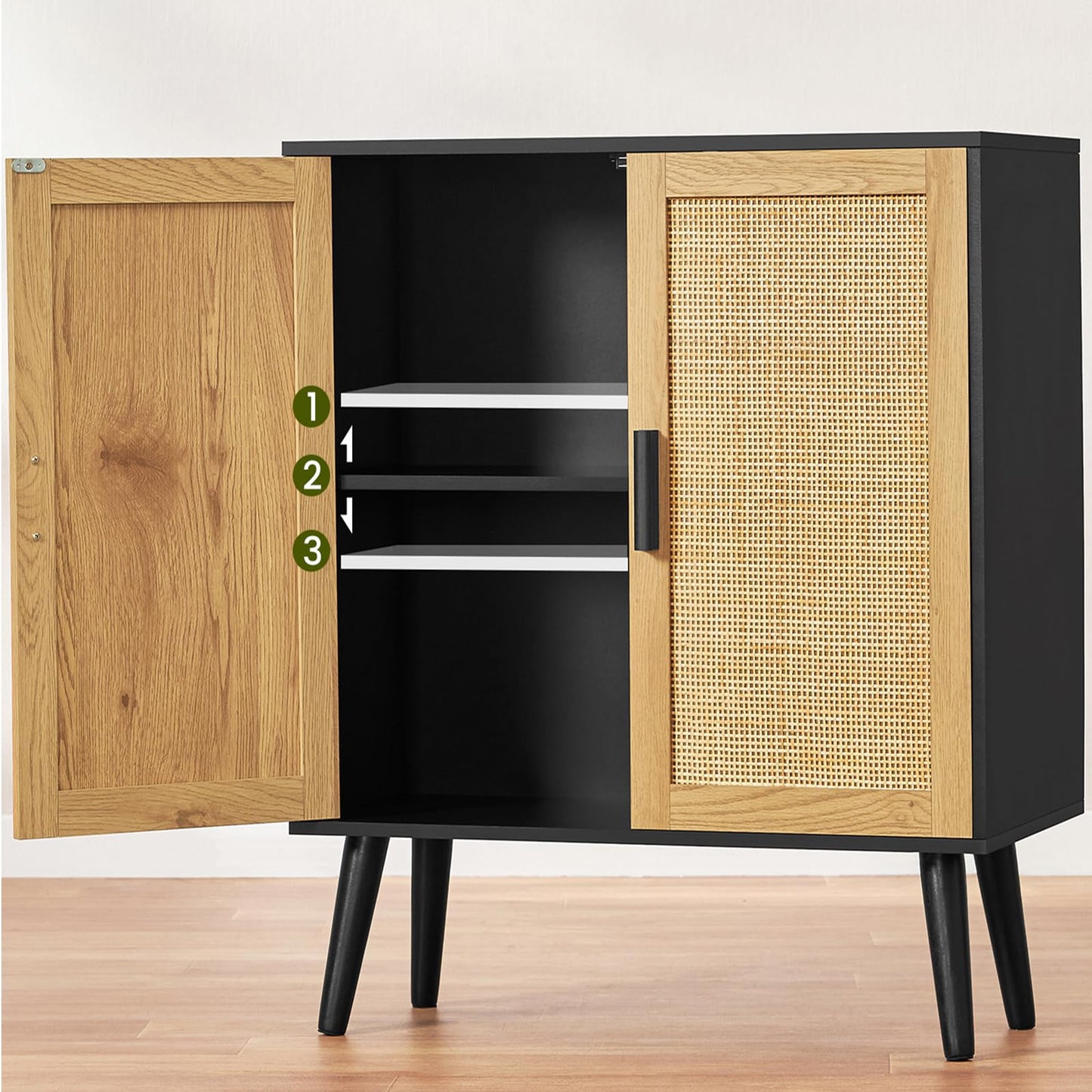 Storage Cabinet with Adjustable Shelf & Doors