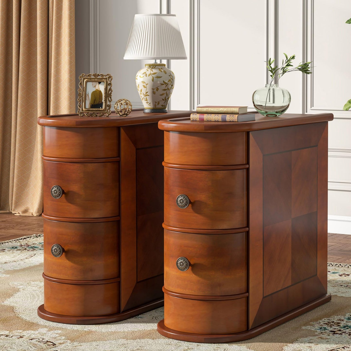 Wood End Table Set