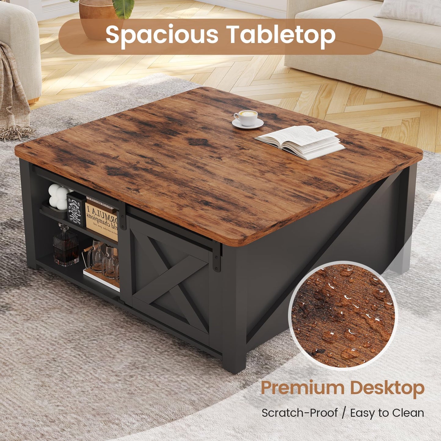 31.5" Lift Top Coffee Table for Living Room