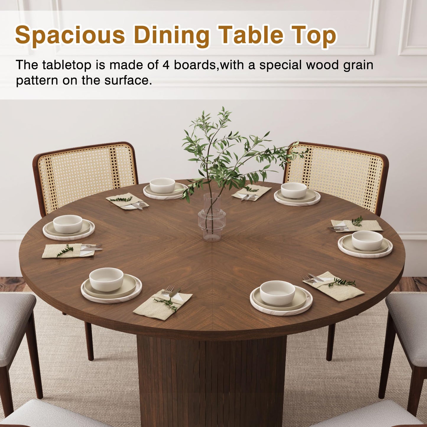 Walnut Round Dining Table