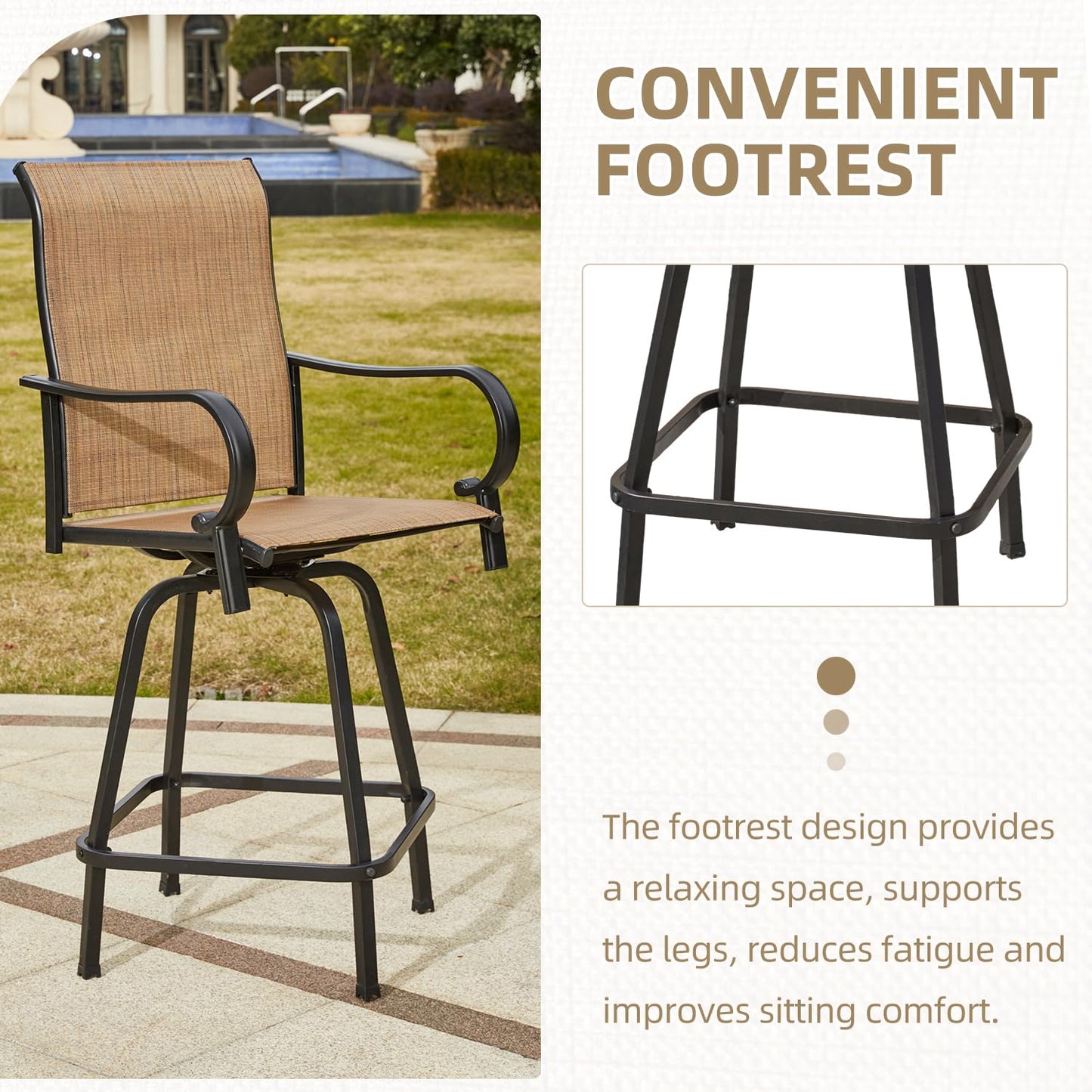 Modern Outdoor Bar Stools - Set of 2