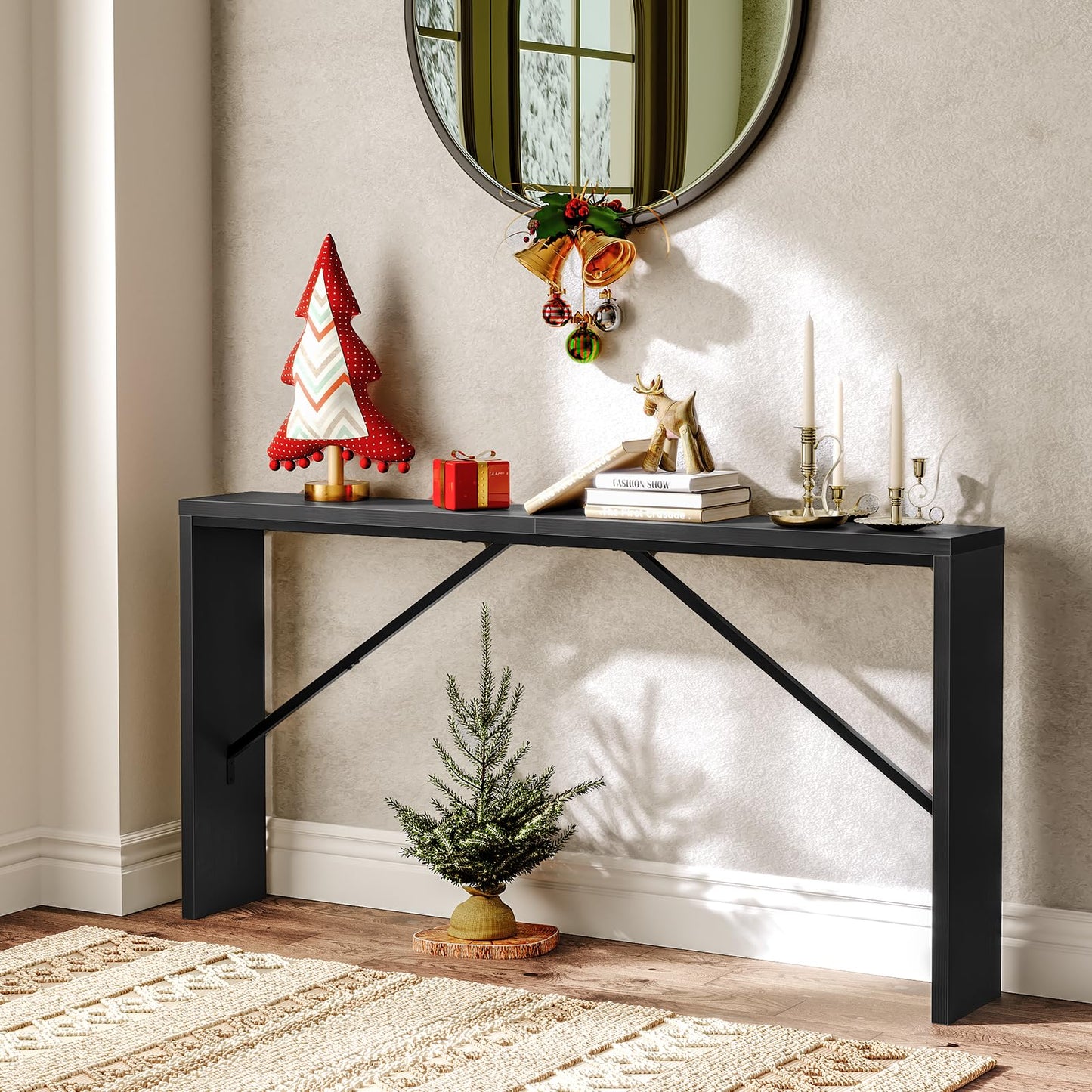 62.2" Long Sofa Console Table Behind Couch