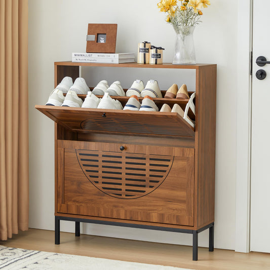 Shoe Storage Cabinet with 2 Flip Drawers