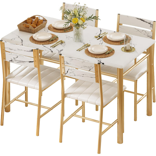 White & Gold Dining Table
