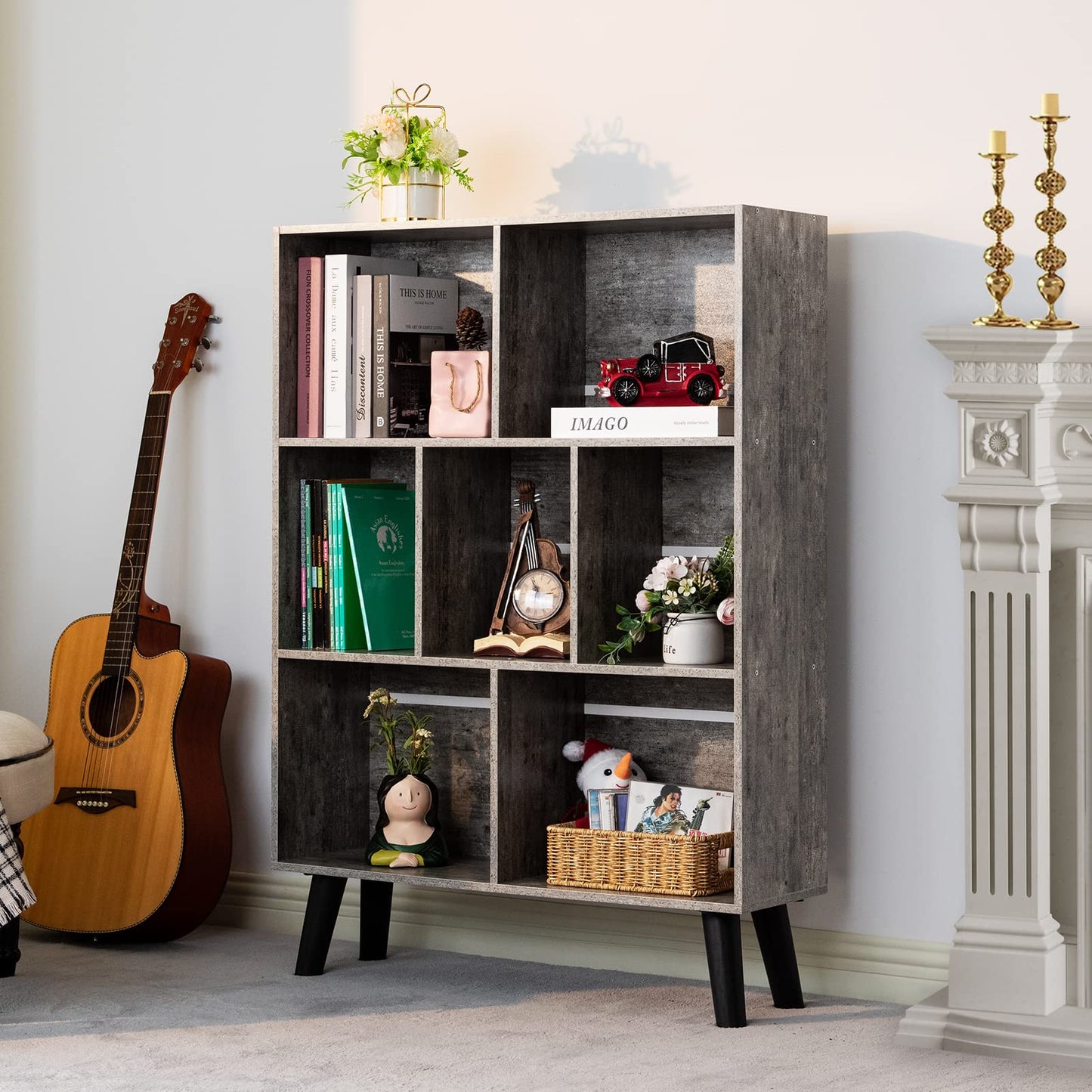 Dirty Gray Bookshelf