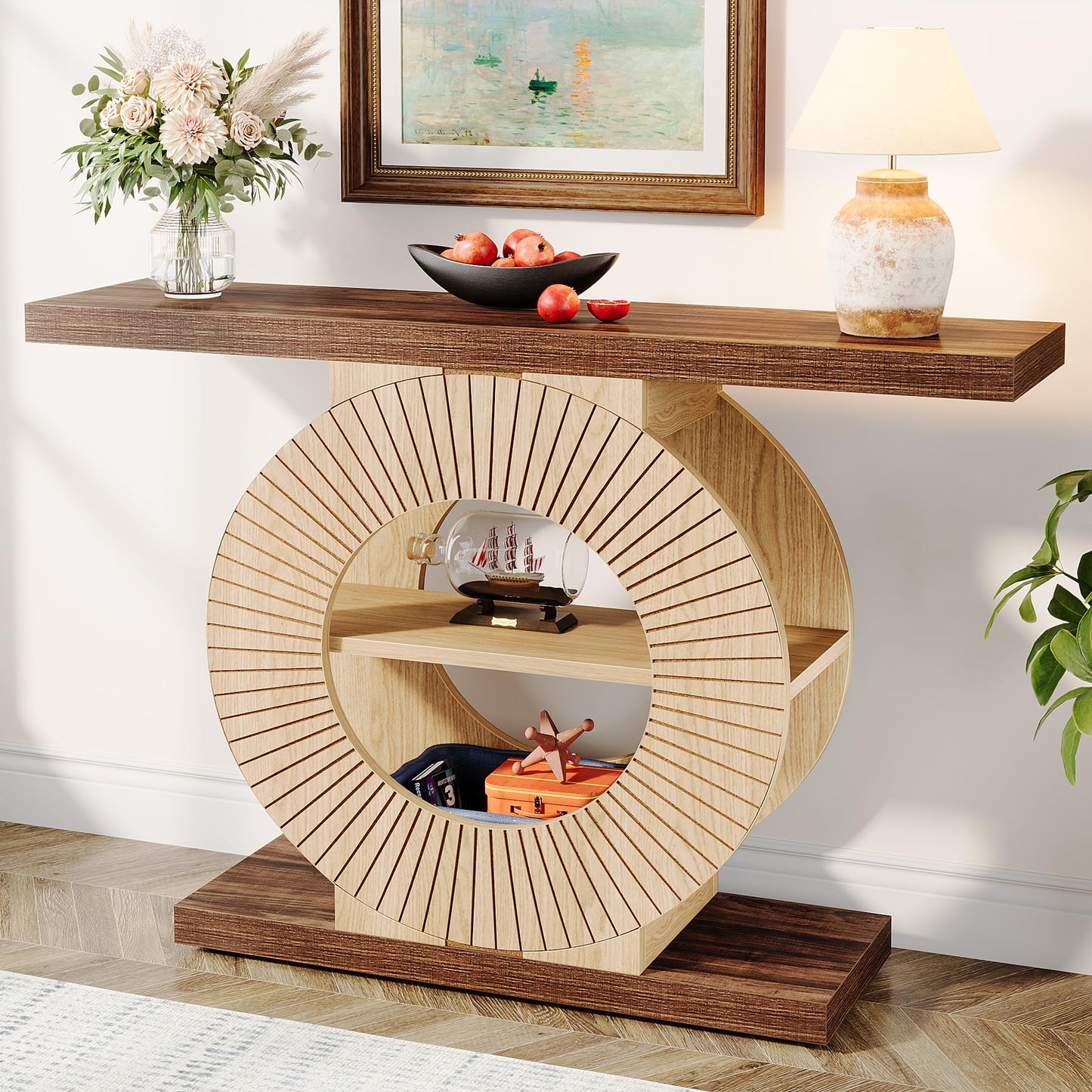 Entryway Sofa Table with Shelves