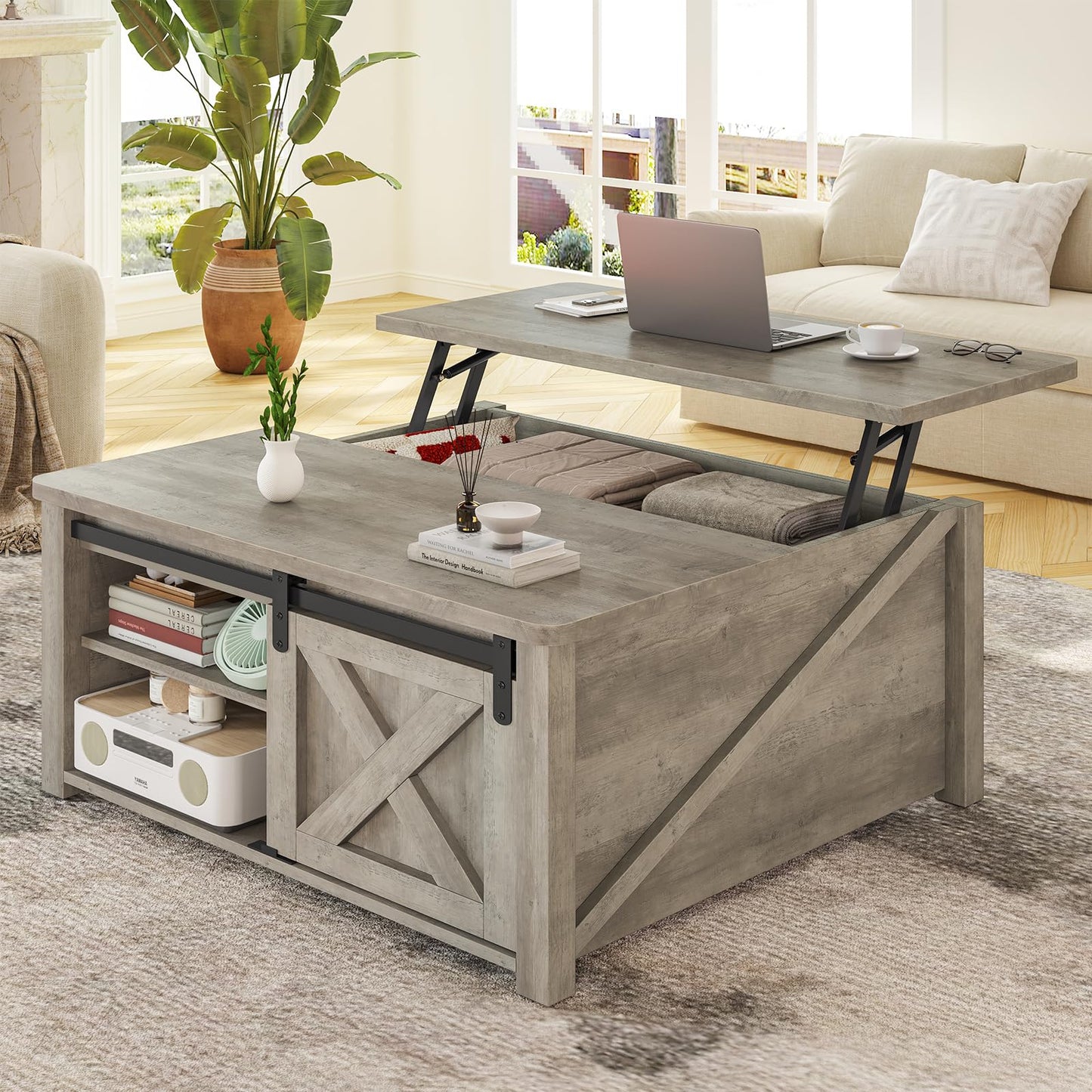 31.5" Lift Top Coffee Table With Storage