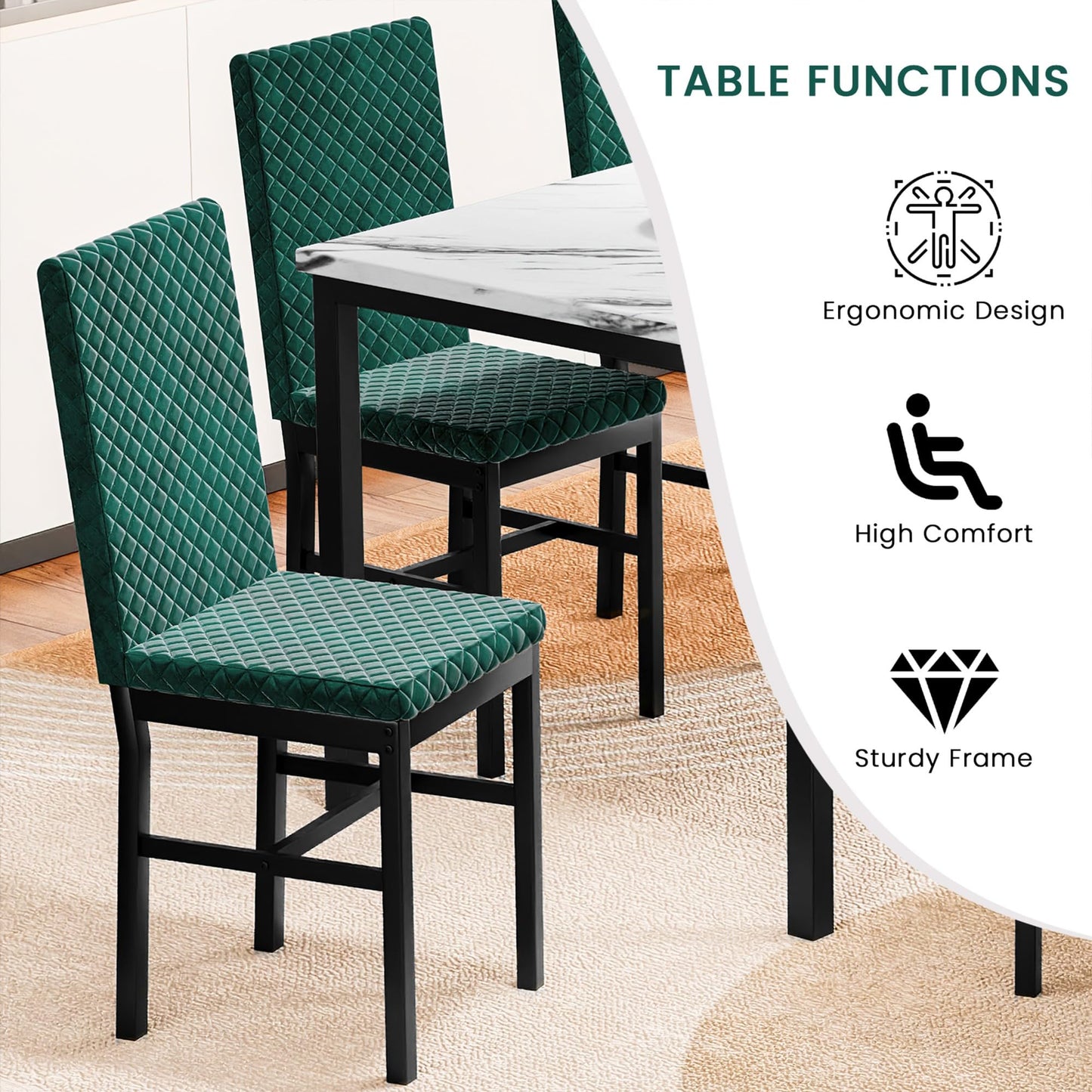 Green Dining Table Set
