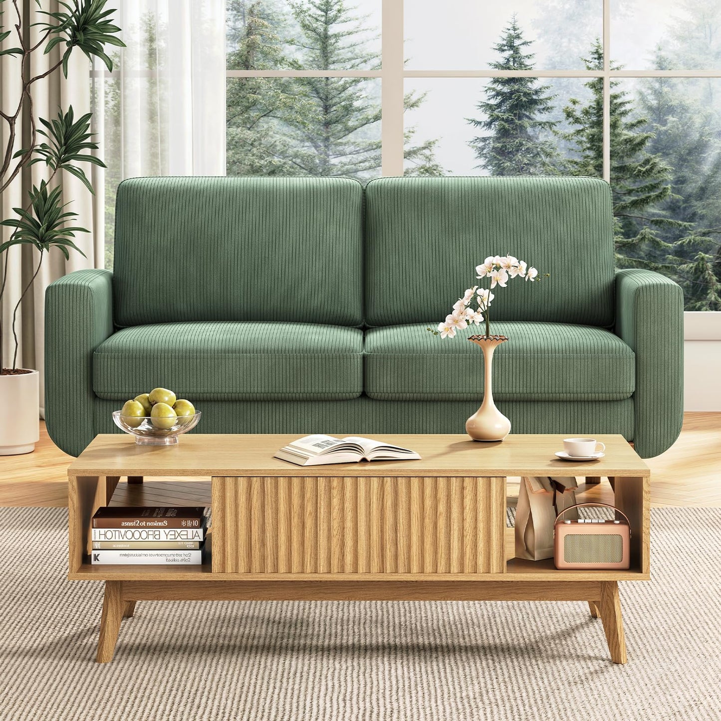 39.4" Oak Coffee Table