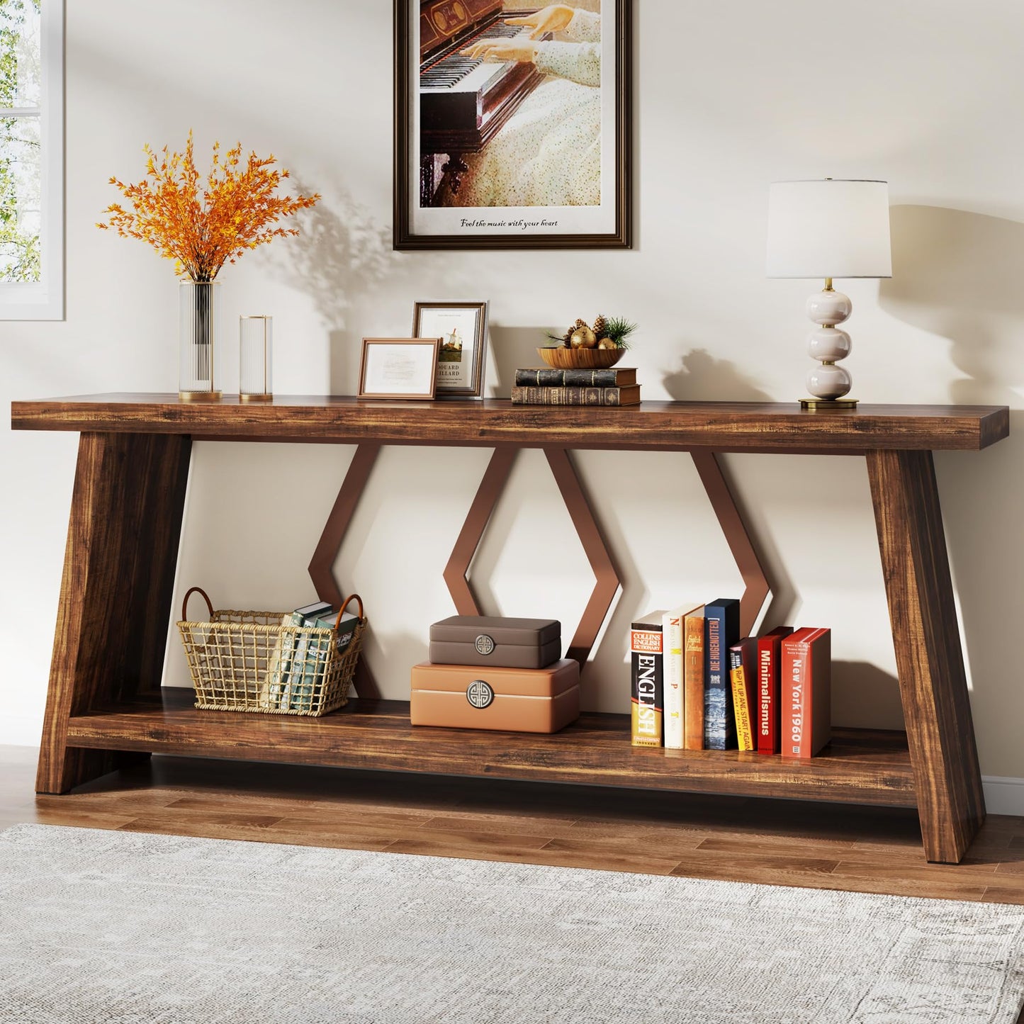70.86-Inch Farmhouse Console Table