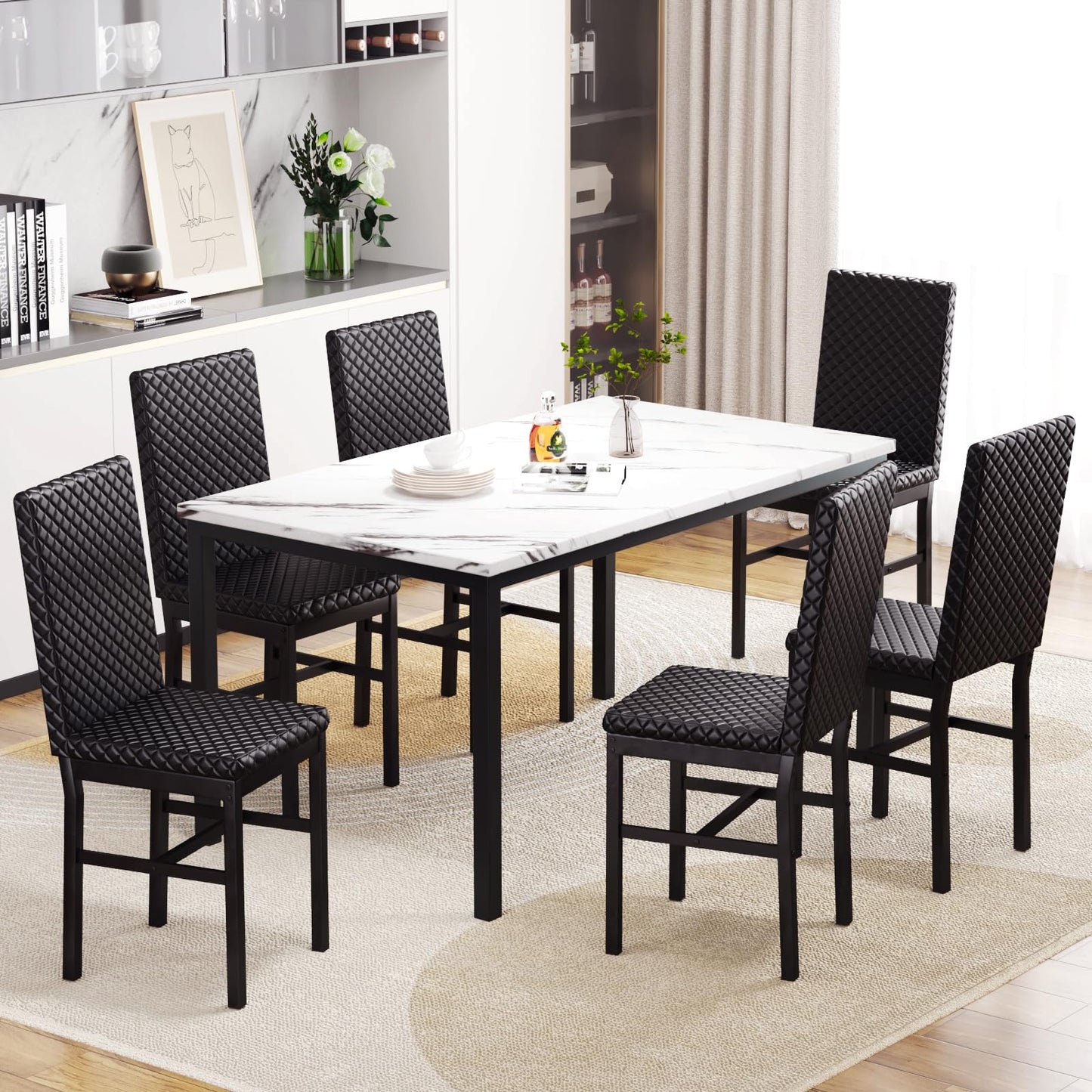 White & Black Dining Table