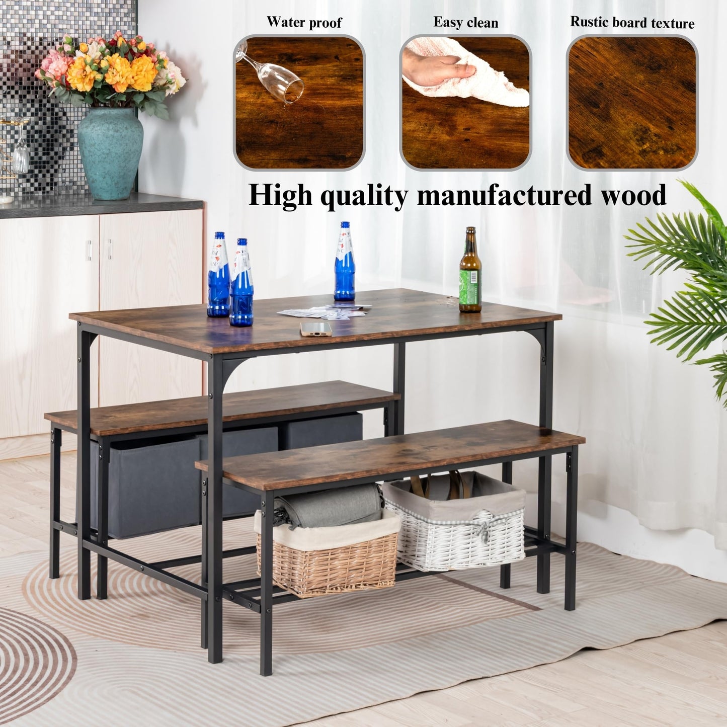Vintage Brown Dining Table
