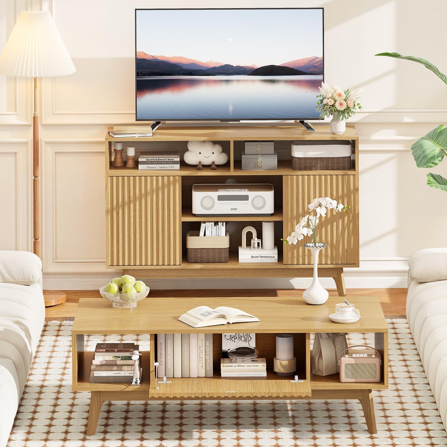39.4" Oak Coffee Table