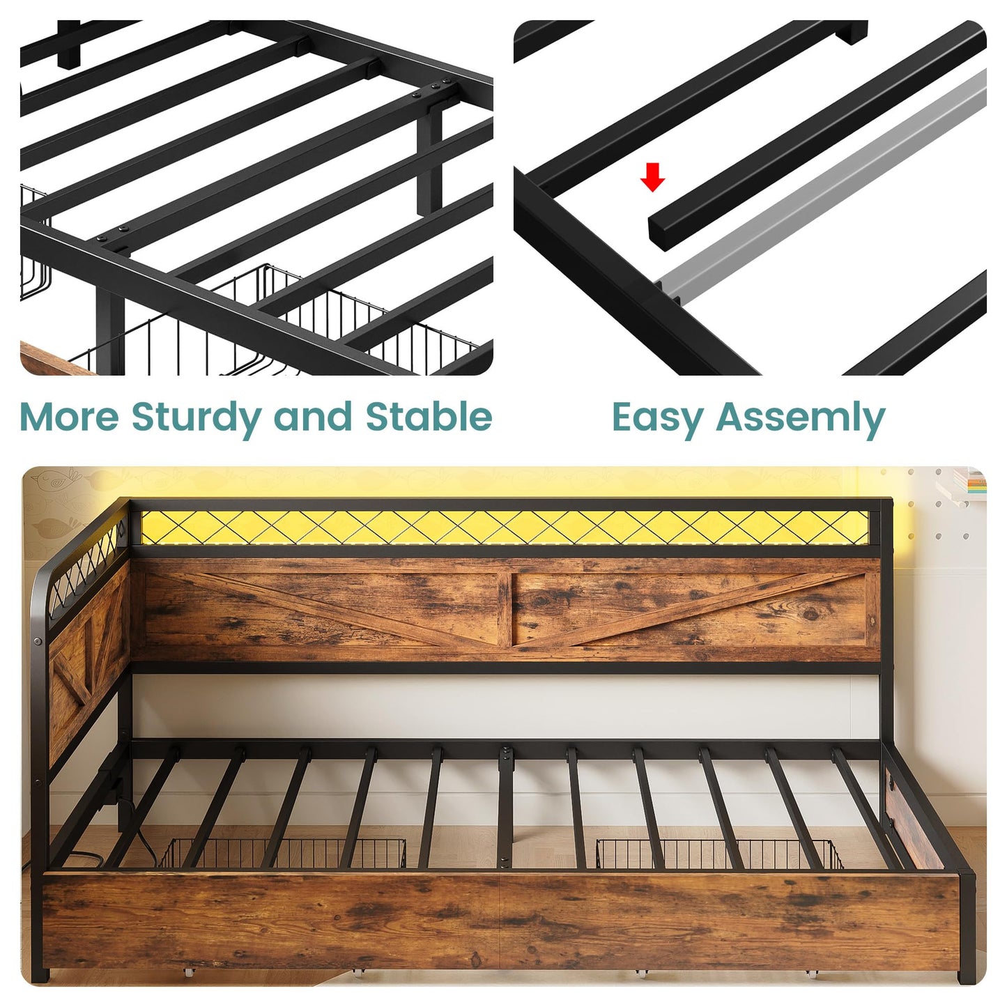 Twin Daybed with Storage Drawers