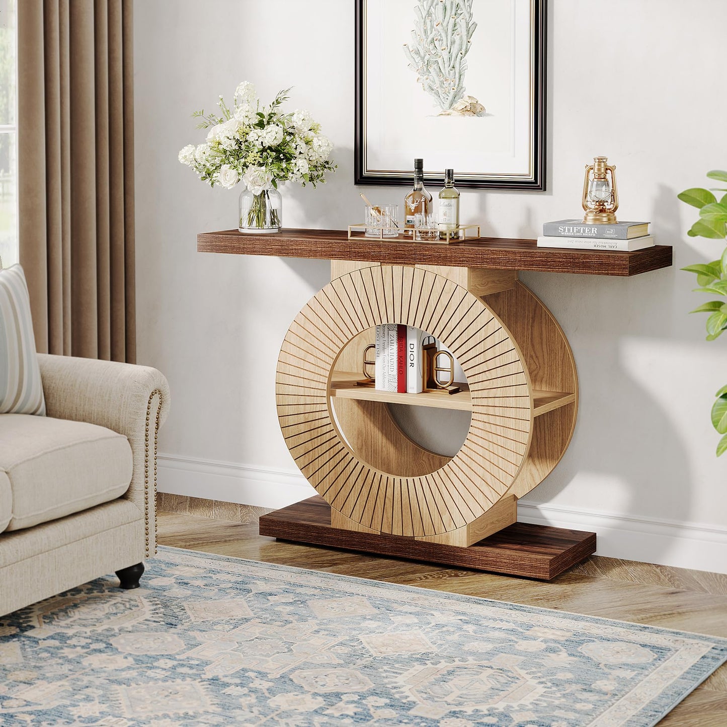 Entryway Sofa Table with Shelves