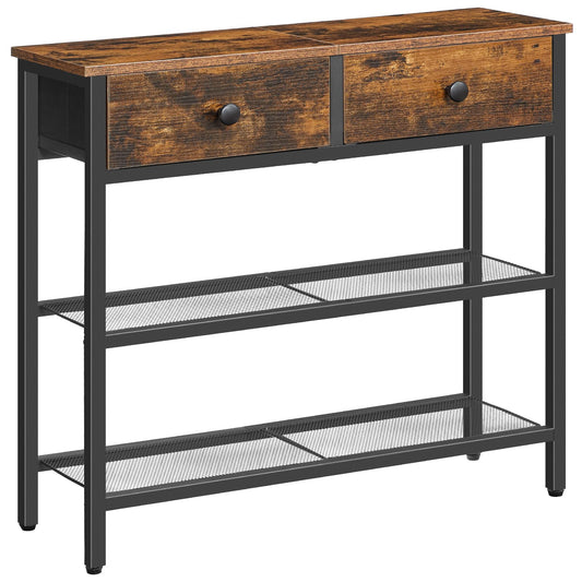 29.5" Narrow Console Table with 2 Fabric Drawers