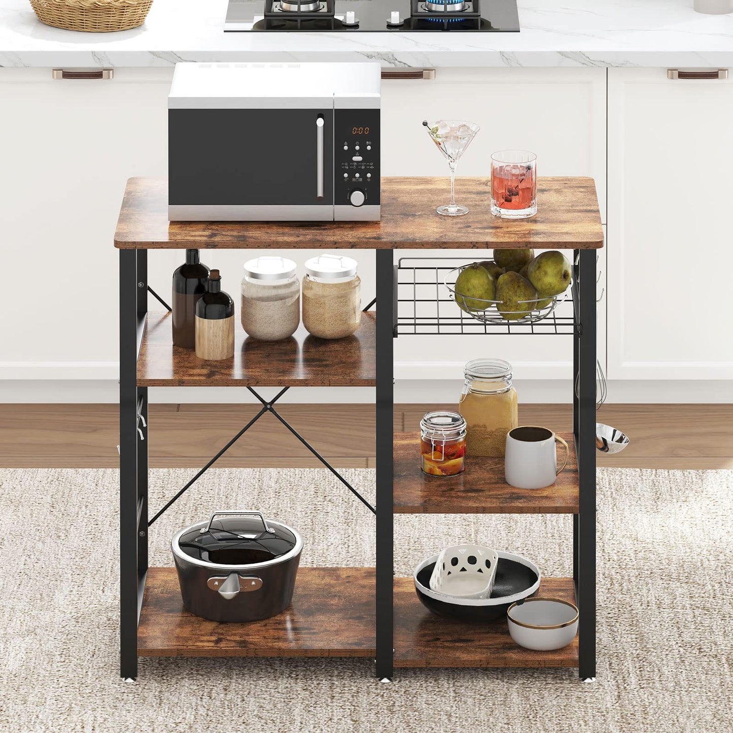Rustic Brown Kitchen Rack