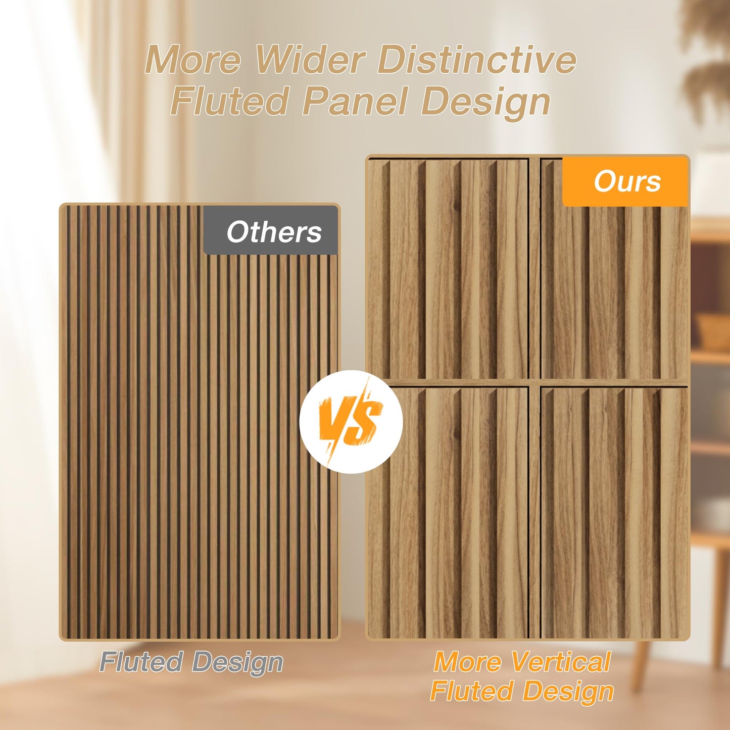 Mid Century Modern Sideboard Buffet with Storage