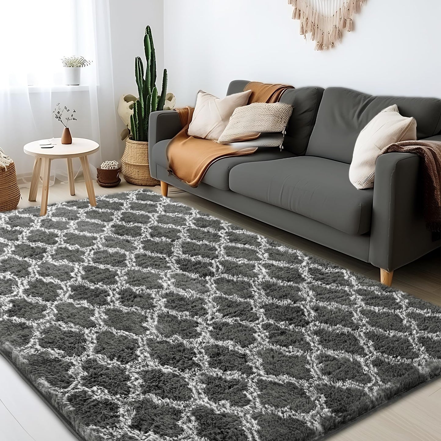Dark Grey/White Area Rugs