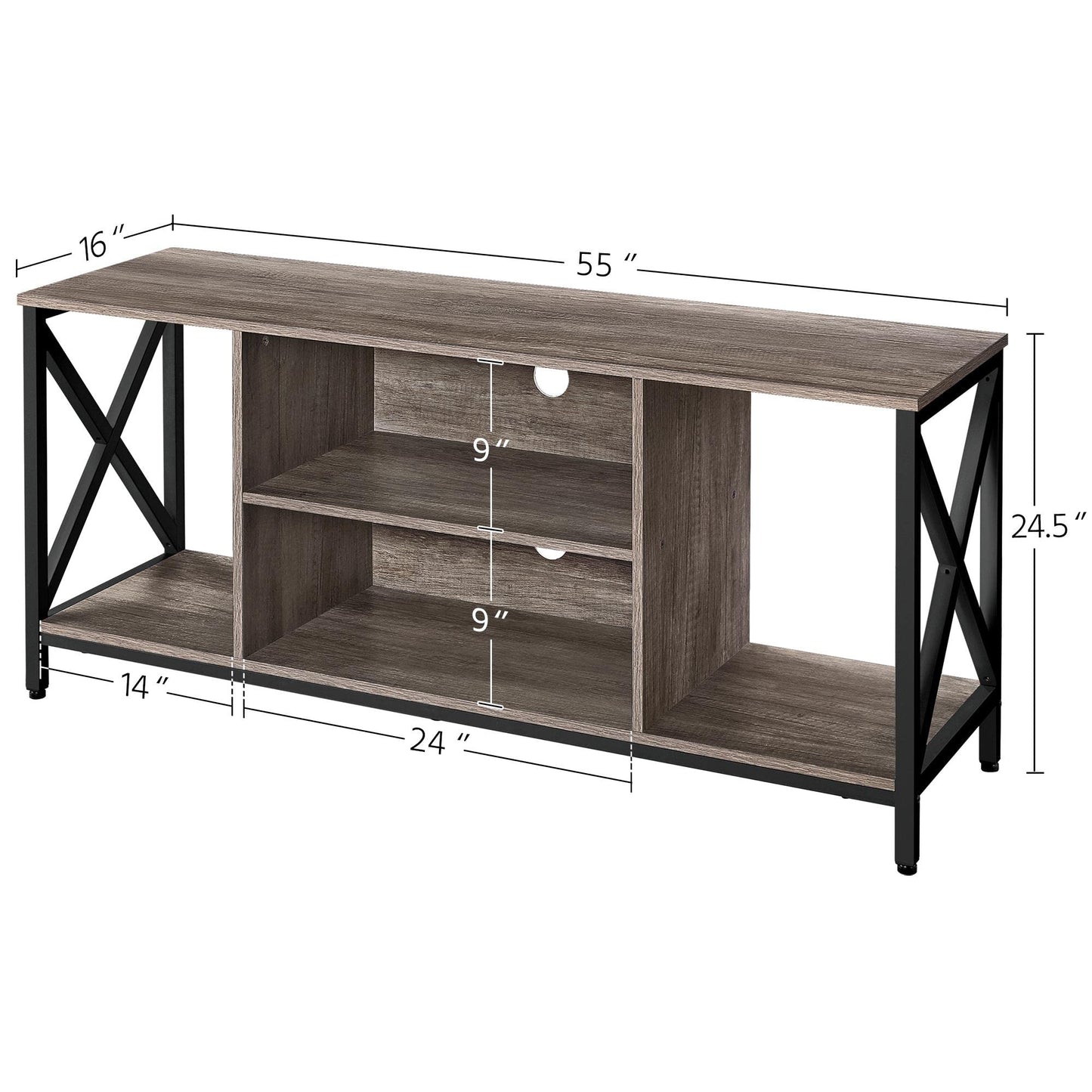 Taupe Wood 65 Inch TV Stand