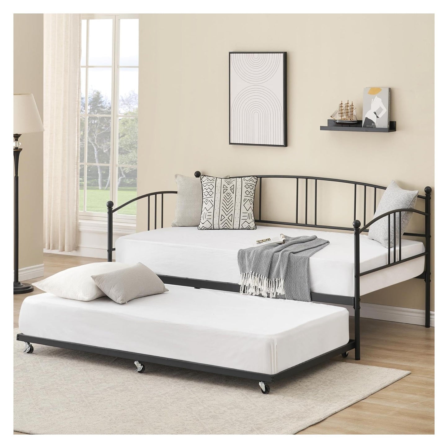 Twin Metal Daybed with Trundle