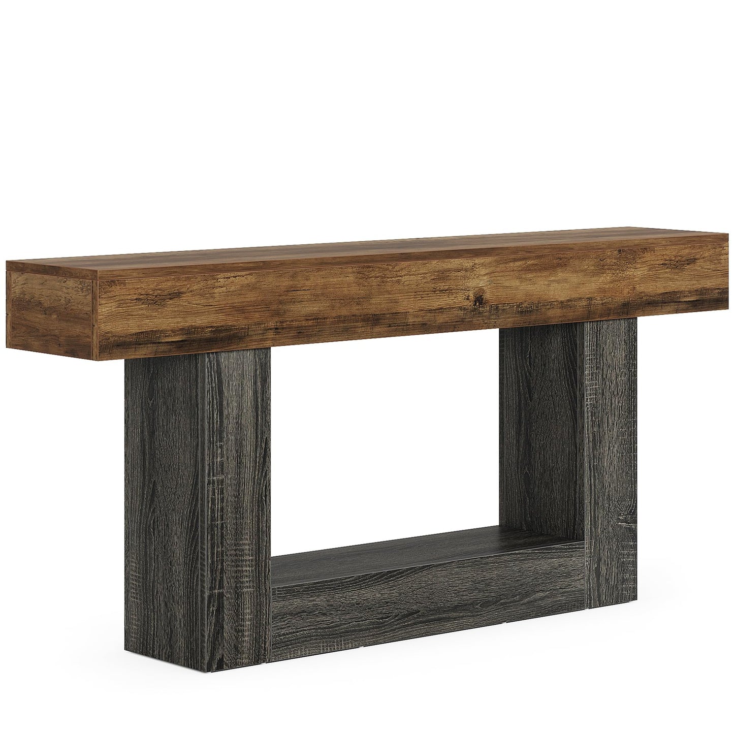 2-Tier Entryway Table with U-Shaped Base