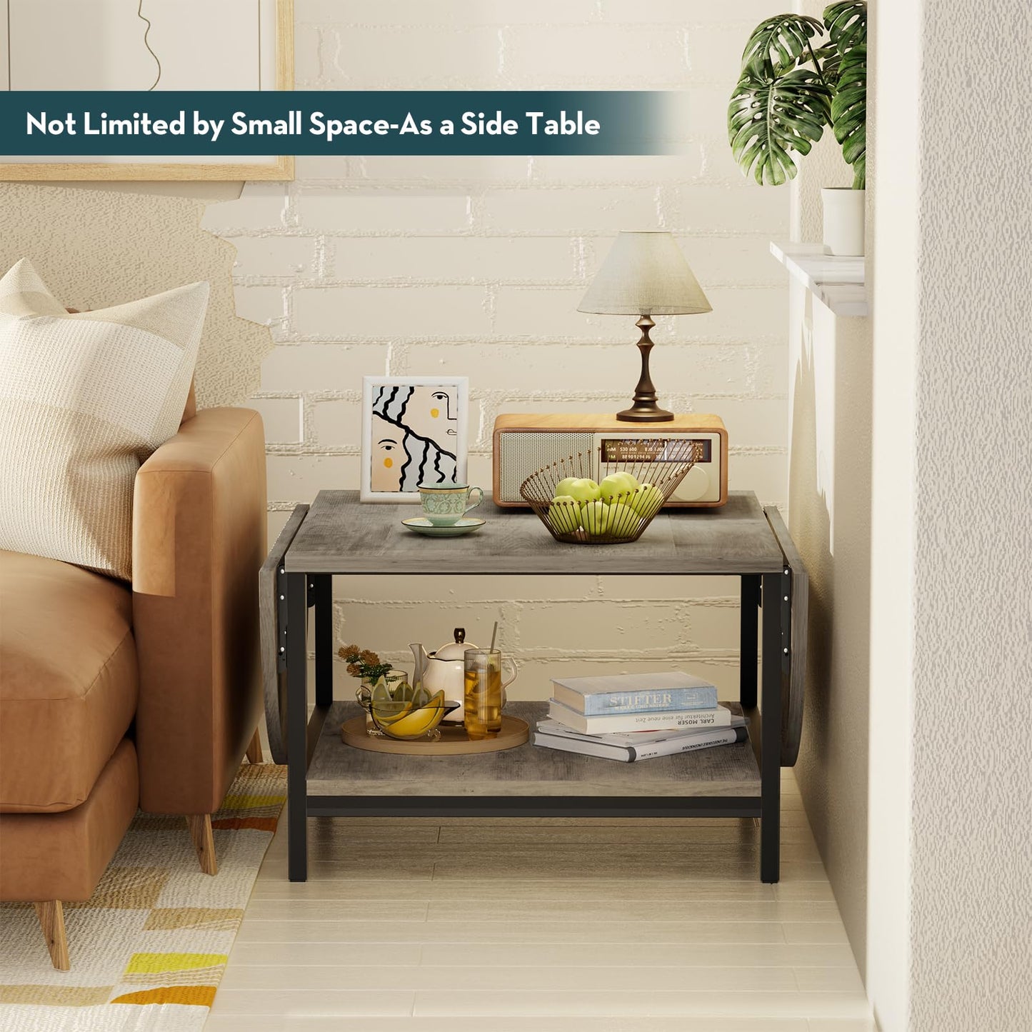 2-Tier Extended Coffee Table rustic