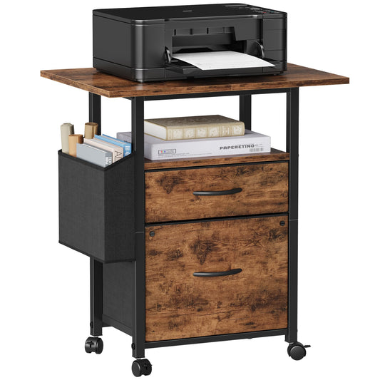 2 Drawer File Cabinet with 24'' Extended Desktop