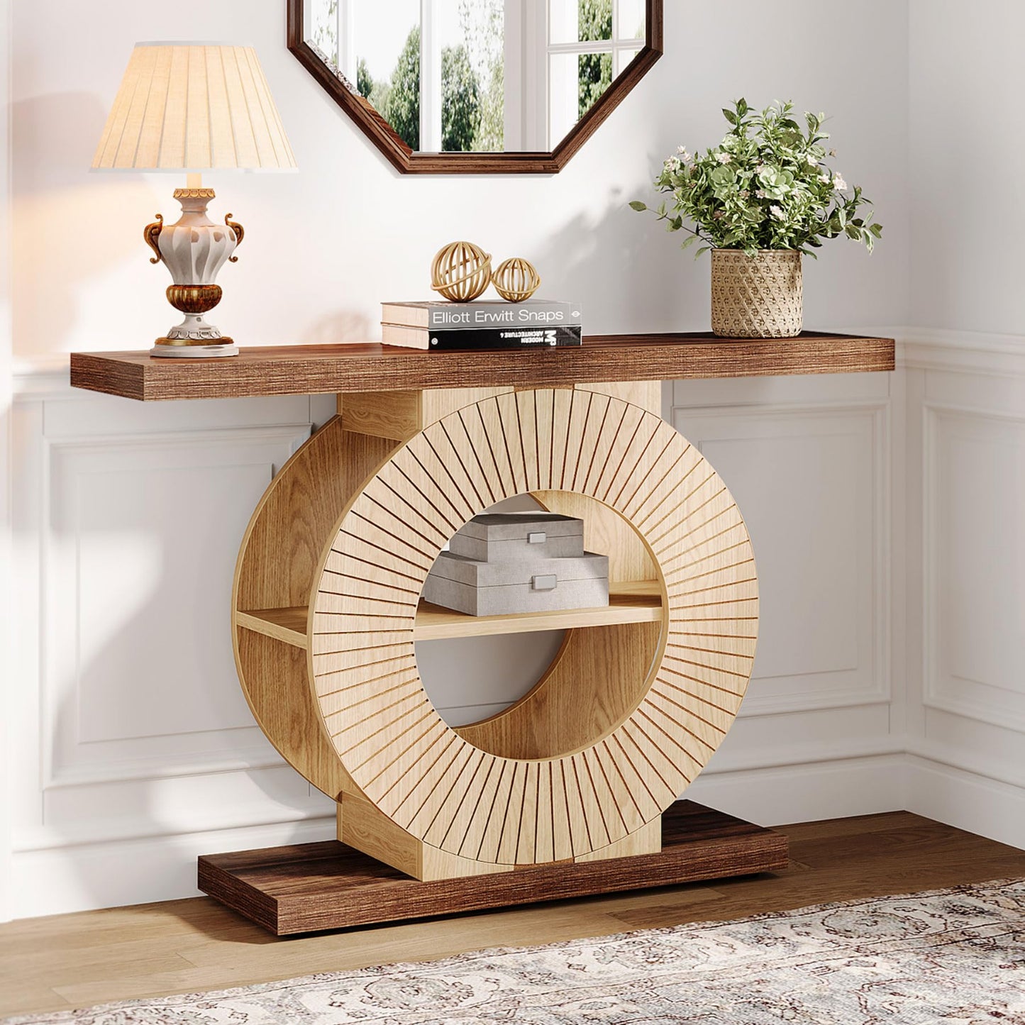 Entryway Sofa Table with Shelves