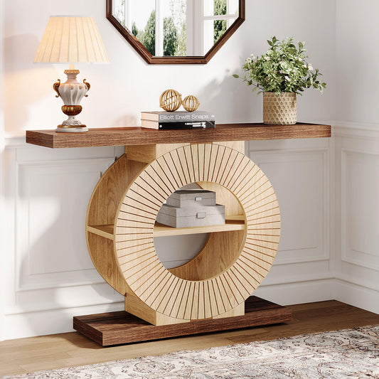 Entryway Sofa Table with Shelves