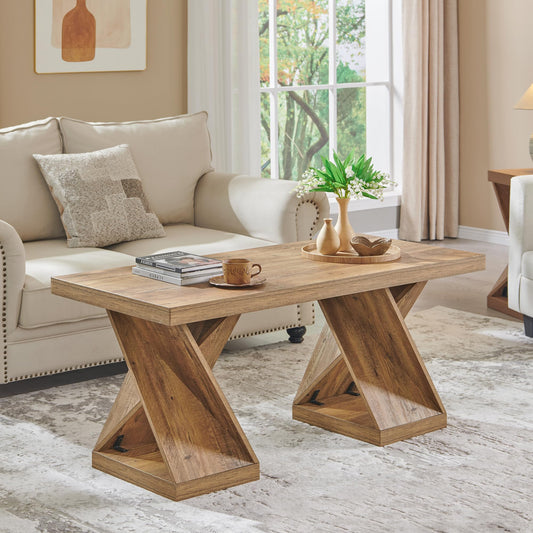 48" Twisted Center Table with Wood Thickened Pedestal