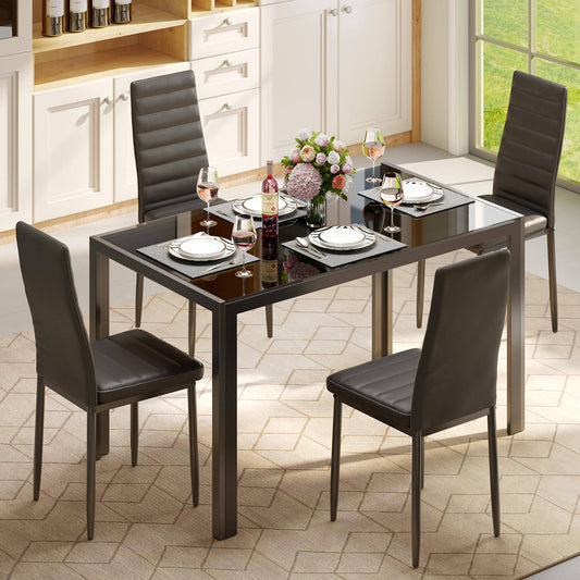 Black Dining Table Set
