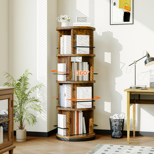 Rustic Brown, Black Bookshelf