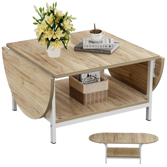 2-Tier Extended Coffee Tables-Oak