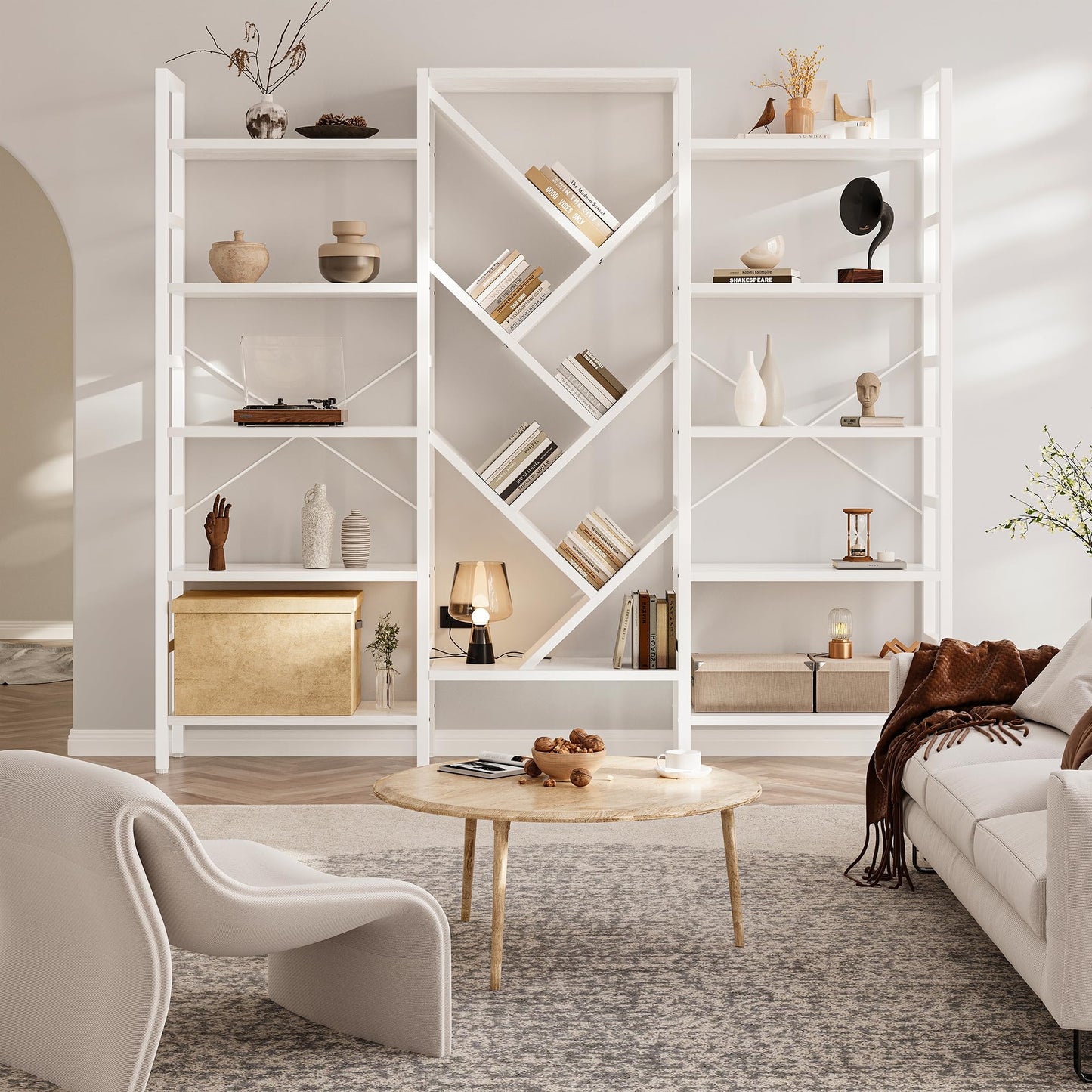 White 5 Tier Book Shelf