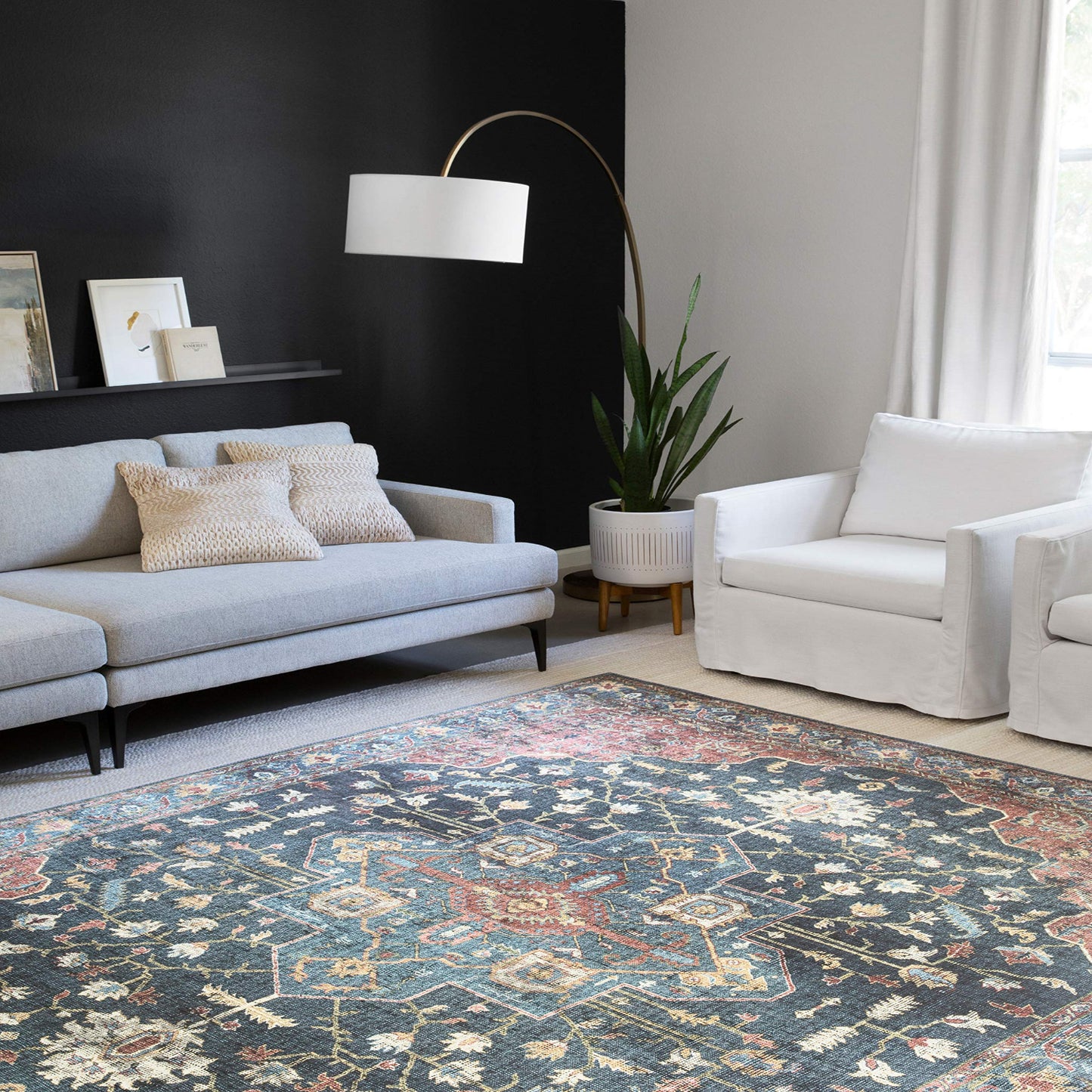 Denim/Brick Area Rug