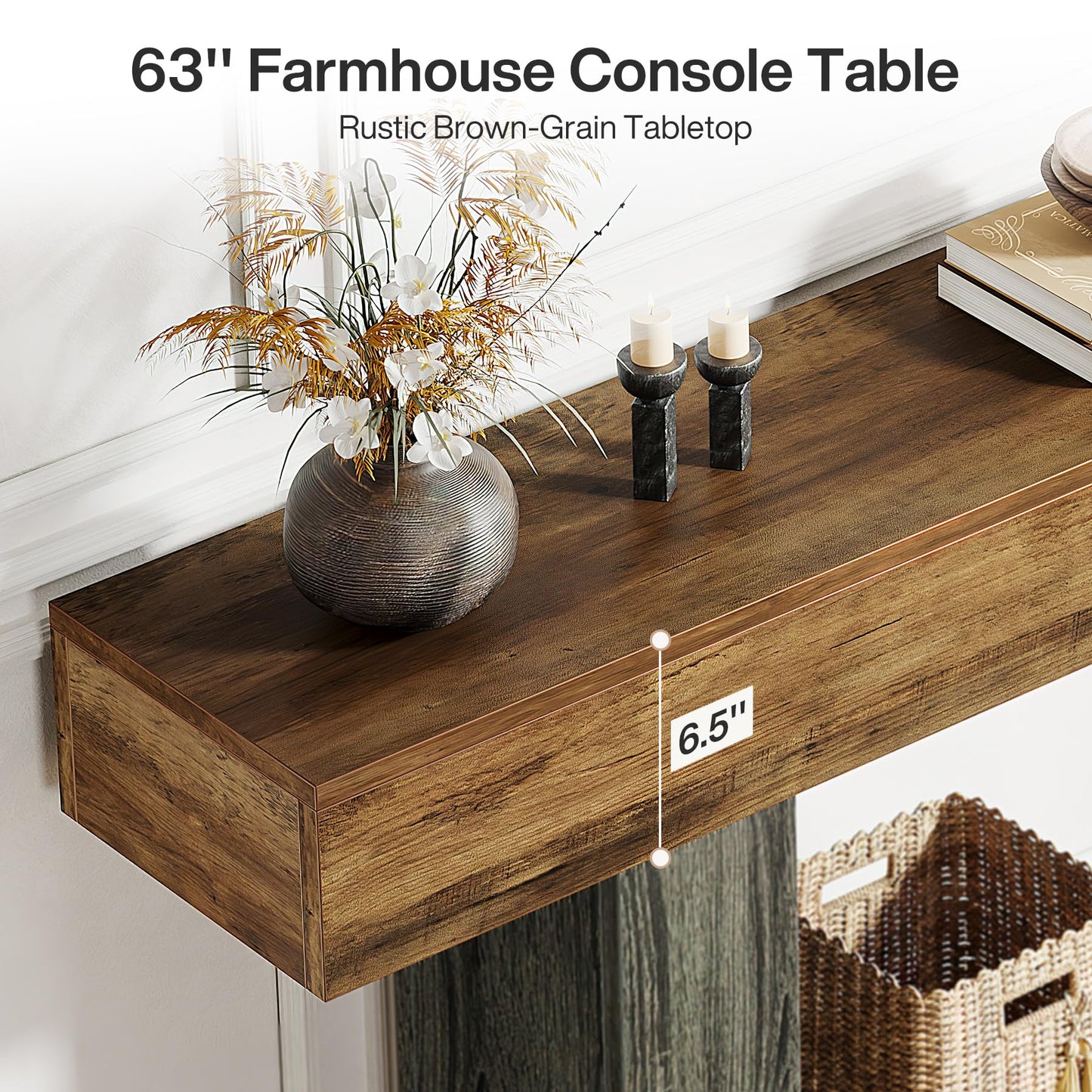 2-Tier Entryway Table with U-Shaped Base