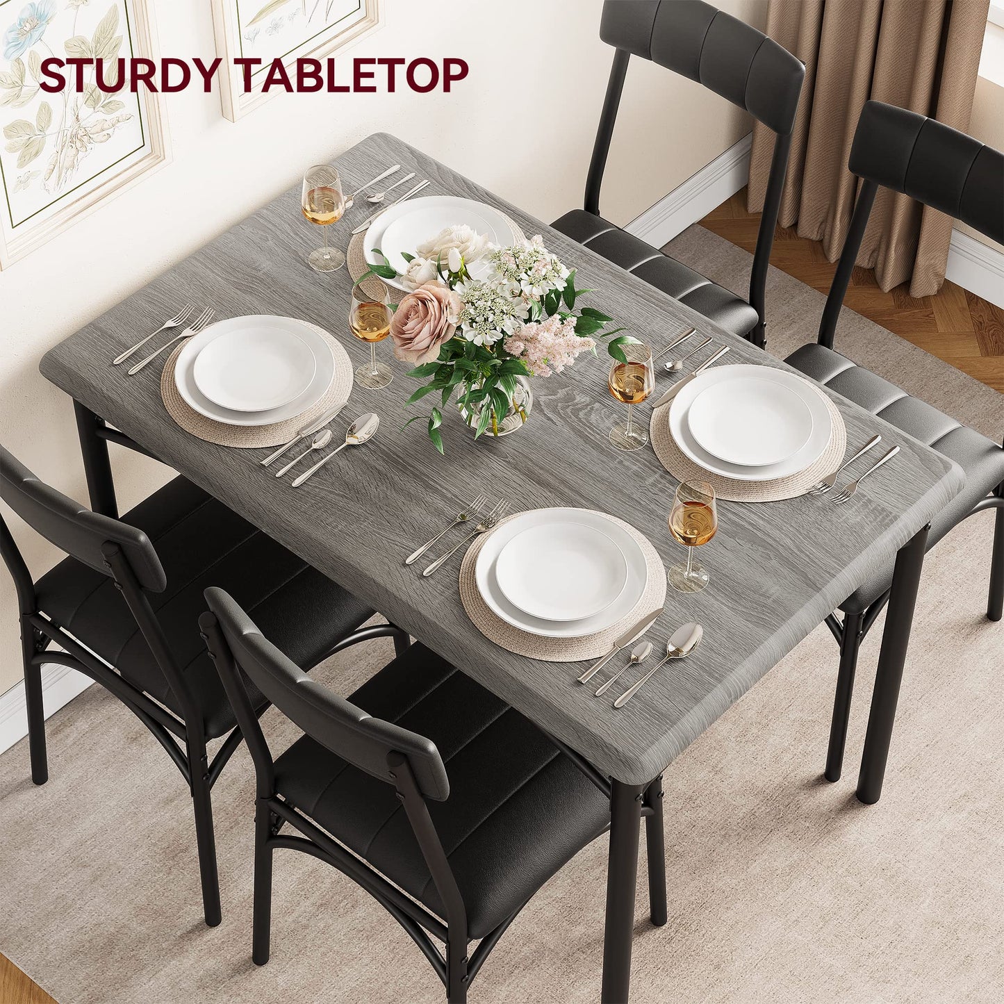 Rustic Gray Dining Table Kitchen