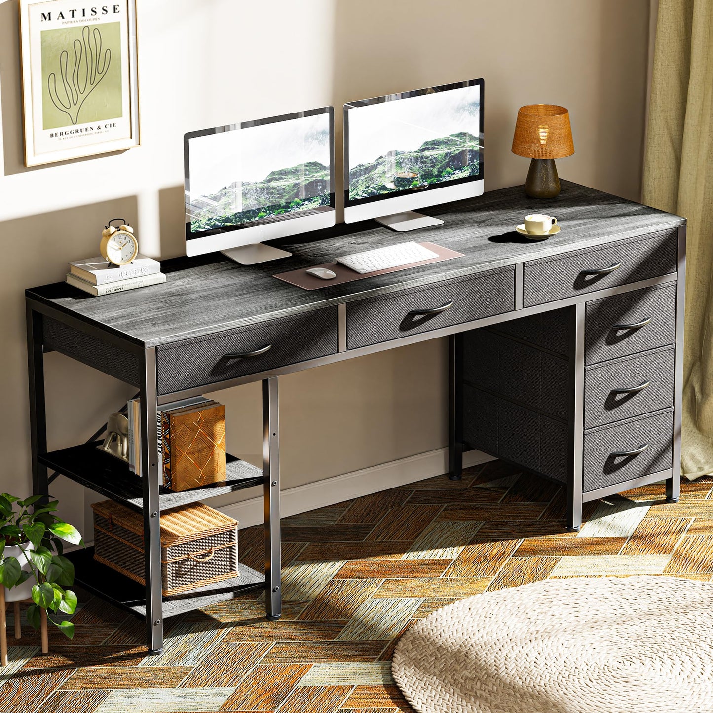 Charcoal Gray - 47 Inch Computer Desk