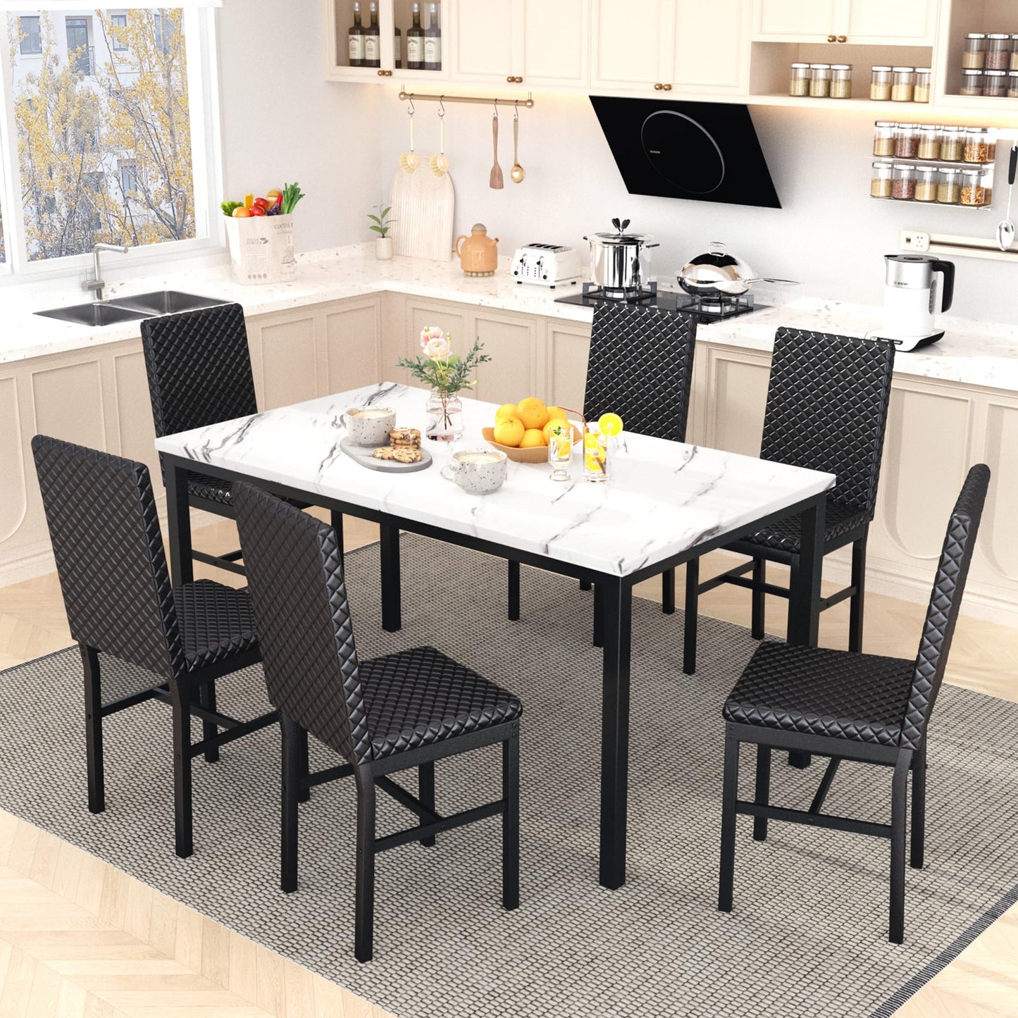 White & Black Dining Table