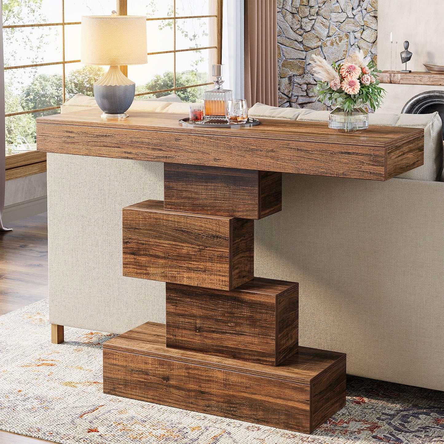 42.5-Inch Narrow Wood Sofa Table