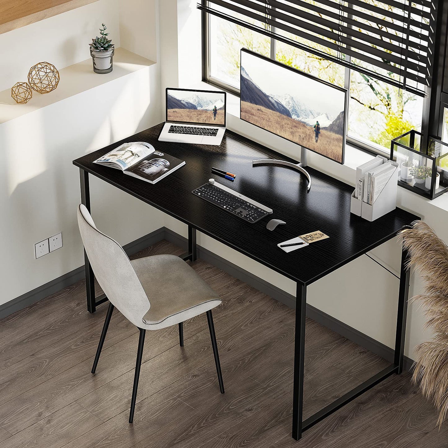 Black 48 Inches Computer Desk